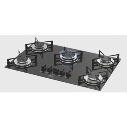 Cooktop a Gás Fischer 5 Bocas com Mesa de Vidro Preto – Bivolt