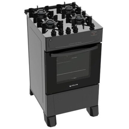 Fogão Atlas Mônaco Top Glass 4 Bocas Preto – Bivolt