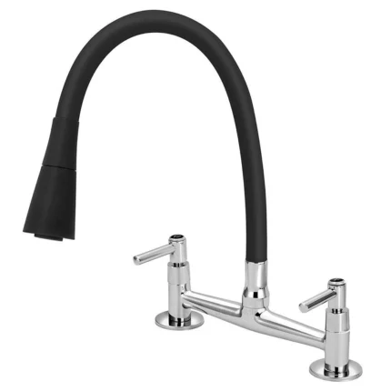 Torneira Misturador Cozinha De Mesa Gourmet Duplo Jato 1/4V.